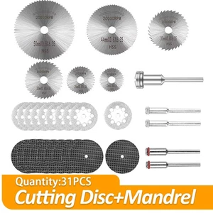 31 piezas discos de corte de resina disco de corte de diamante con vástago de 3 mm para herramientas rotativas - Imagen 1 de 6