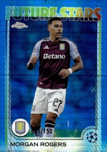 2024-25 Topps cromo UEFA #38 Morgan Rogers refractor prisma azul #/150 - Imagen 1 de 2
