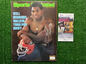 HERSCHEL WALKER FIRMADO DEPORTES ILUSTRADOS 3/1/82 GEORGIA BULLDOGS JSA VAQUEROS - Imagen 1 de 4