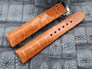 19mm/16mm Ostrich Leg Leather Watch Band Vintage Exotic Leather - Picture 1 of 14
