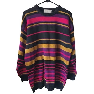 VTG Jones New York Sport Striped Oversized Sweater Women's Size L - Picture 1 of 7