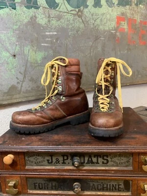 Botas de Trabajo Mont Blanc De Colección Para Hombre Cuero Marrón Montañista Senderismo Talla 7.5 D Foto 1 de 4