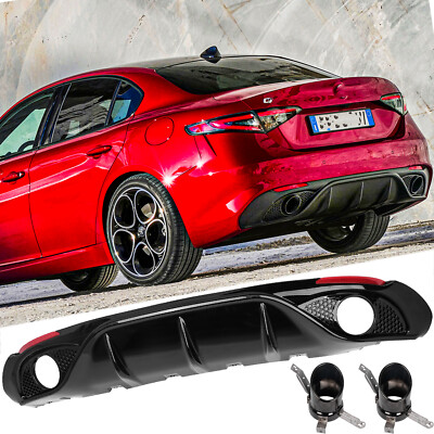 For 2016+ Alfa Romeo Giulia Rear Bumper Gloss...