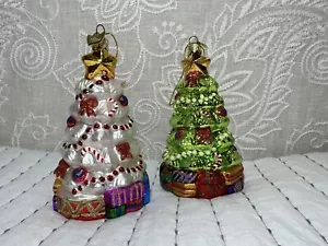 Kurt Adler Glas Weihnachtsbaum Ornament KSA 5 Zoll Geschenke Süßigkeitenrohr Menge 2 - Bild 1 von 5