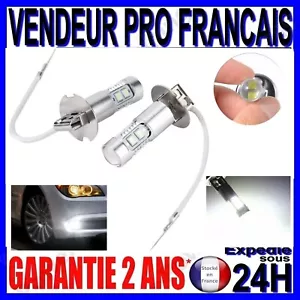 2 AMPOULES H3 LED A 10 SMD LAMPE BLANCHE EN XENON 6000K POUR ANTI BROUILLARD 12V - Imagen 1 de 16