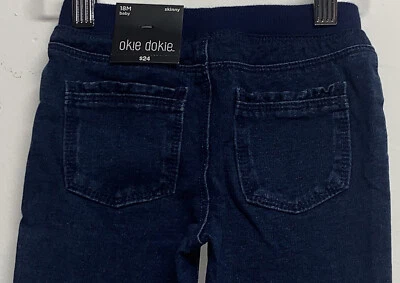 Jeans Okie Dokie 18M Bebé Niños Ajustados Suaves Cómodos Volantes Bolsillo Tejido Jeans Nuevos con Etiquetas Foto 1 de 4
