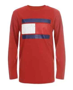 TOMMY HILFIGER Big Boys Flag Shirt Red Size XL (20) - Picture 1 of 1