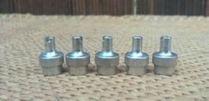 5 x VINTAGE SCHRADER TYRE VALVE CAPS NOS - Veteran Car Motorcycle Valve Removers - Picture 1 of 3
