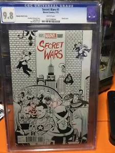 SECRET WARS 1 CGC 9.8 ZDARSKY SKETCH COVER AWESOME COMIC - Picture 1 of 10