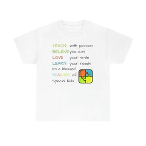 Special Education Teacher T-Shirt | Unisex Heavy Cotton Tee | Autism Teacher Tee - Picture 1 of 33