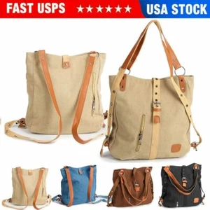 Big Women Casual Handbag Canvas Shoulder Bags Tote Travel Backpack School Bag - Picture 1 of 16