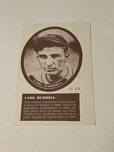 1975 The Sports Hobbyist Carl Hubbell