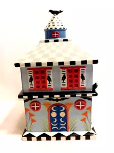 Patience Brewster Spooky House RETIRED Cookie Jar By Mackenzie Childs, NIB - Picture 1 of 8