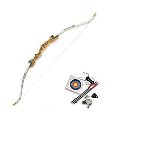 PSE Youth Razorback Bow Set 62"-30lbs Wood Archery Arrows Armguard Fingertab