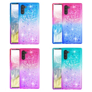 For Samsung Note 10/10+ Pro 5G Bling Sparkly Flowing Liquid Floating Girl's Case - Picture 1 of 25