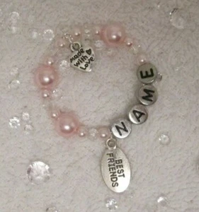 🥂 Best Friends Crystal Fully Beaded Personalised Wine Gin Brandy Glass Charm - Picture 1 of 4