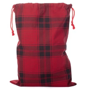 Large Buffalo Plaid Canvas Reusable Gift Bag 26" x 19" - Picture 1 of 5