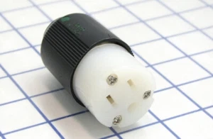 COOPER 5269 CONNECTOR 15A 125V 2P3W STRAIGHT POLYCARBONATE BW - Picture 1 of 1