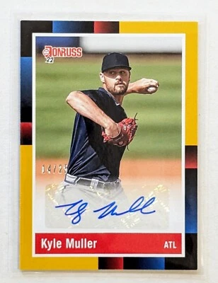 2022 Donruss Kyle Muller Gold 1988 Retro Signatures Auto /25 RC #R88S-KM Braves - Image 1 of 2