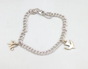 James Avery Retired Sterling Initial M Descending Dove Peace Charm Bracelet  - Picture 1 of 6