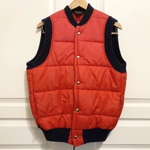 Vintage 80s Sears Sports Center Puffer Snap Button Vest Jacket w/ Pockets Mens M - Picture 1 of 12
