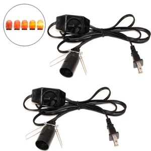 2PCS 6FT Salt Lamps Replacement Cord with Dimmer Switch E12 C7 Socket US - Picture 1 of 12