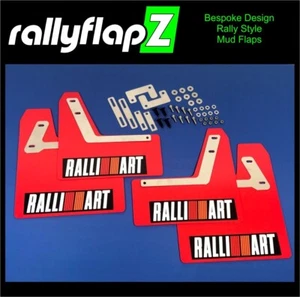 rallyflapZ | Mud Flaps Mitsubishi Lancer Evo 7 8 9 Red 4mm PVC RALLIART WRO (BB) - Picture 1 of 2