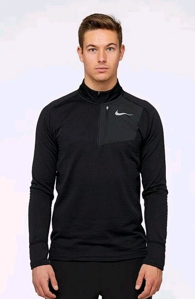 Pullover Nike Running Talla L Therma Sphere Element 1/4 Cremallera Para Hombre Negro C28-52 Foto 1 de 4
