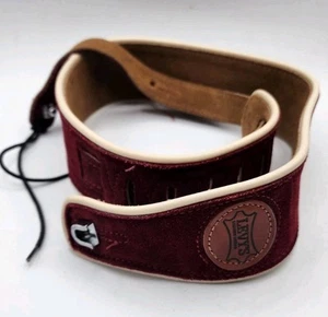 44" Levy's Soft Leather Suede Guitar Strap Red Burgundy Rock Country Banjo Steel - Picture 1 of 9