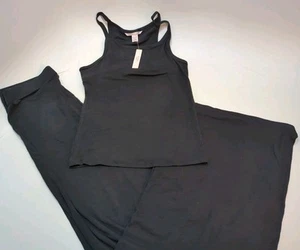 Victoria's Secret Ribbed Modal Cami & Pants Set M/M Black (30464) - Picture 1 of 9