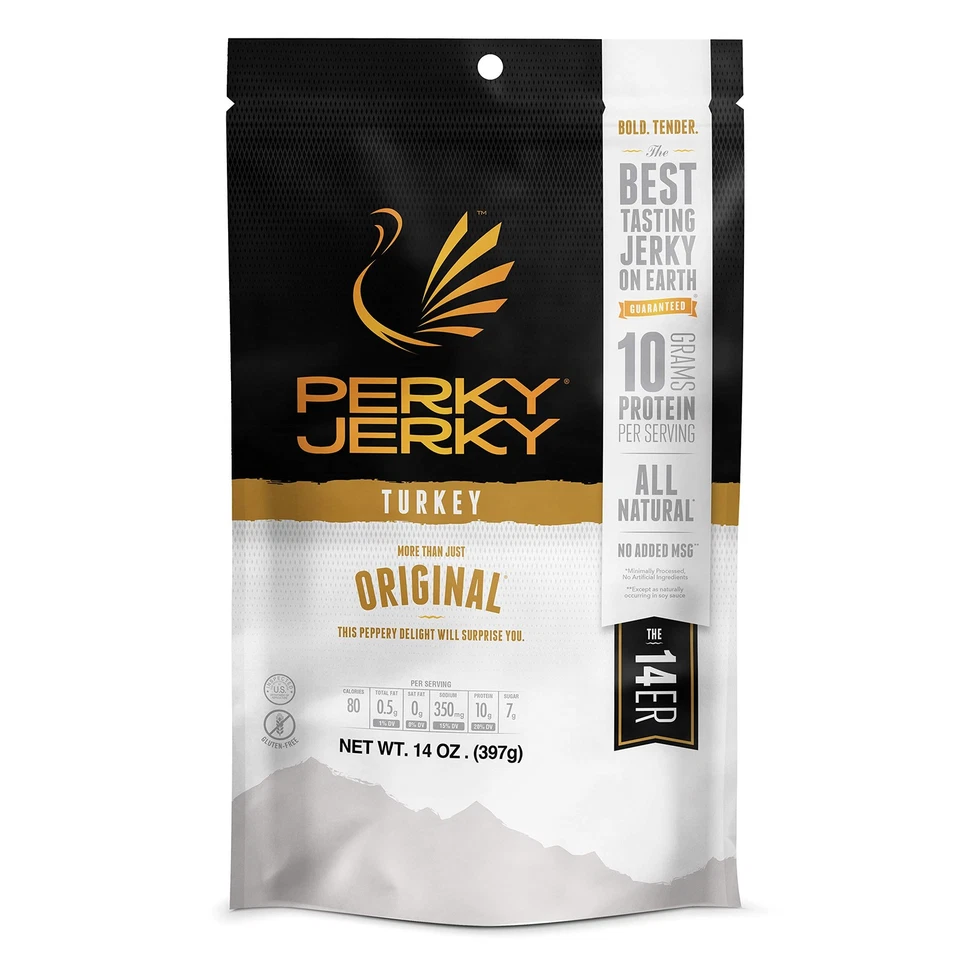 Perky Jerky Turkey Original 14 Ounce Bag