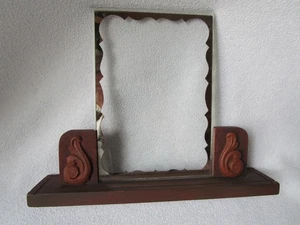 Art Deco alter Fotoständer Bildhalter 2 Glasscheiben Silberrand Ständer aus Holz - Picture 1 of 10