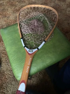 VINTAGE Fishing 1960’s 5 Ply SOUTH BEND ORENO WOODEN TROUT NET 23.5” Long - Picture 1 of 9