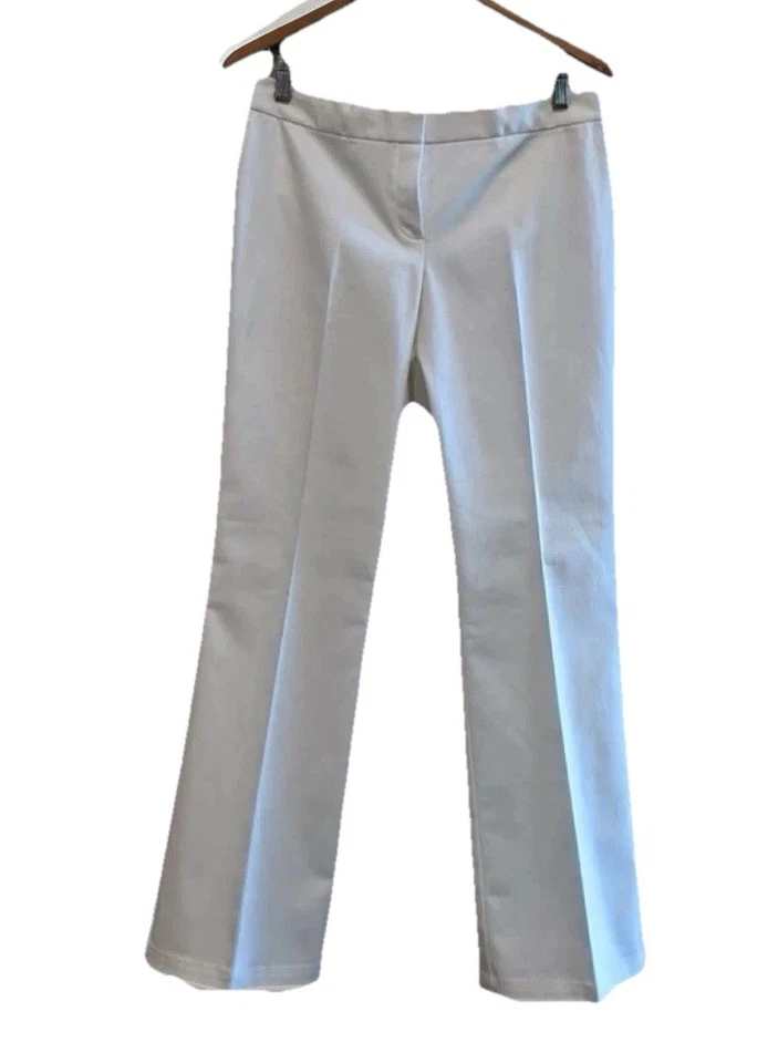 Pantalones acampanados Tahari talla 4 blanco roto ropa de trabajo a medida carrera minimalista chic Foto 1 de 4