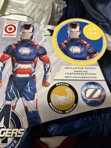 NUOVO costume Halloween Marvel Avengers Iron Man 3 ragazzi piccoli S 4-6 con muscoli - Foto 1 di 4