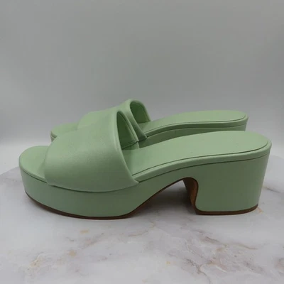 Vince Zapatos Mujer Talla 9 Cuero Verde Rocío Plataforma Tacones Sandalias Deslizables Margo Foto 1 de 4