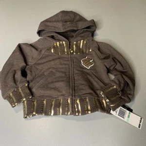 Adorable VINTAGE Brown Rocawear Jacket With Gold & Sequins | Size 18M | NWT!! - Picture 1 of 7