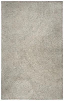 Rizzy Rugs Gray Single Color Circles Rounds Contemporary Area Rug Solid BR800A - Image 1 of 4