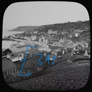 Foto JERSEY ST AUBINS Magic Lantern Slide 1895 ANTIGUO CANAL ISLAS - Imagen 1 de 5