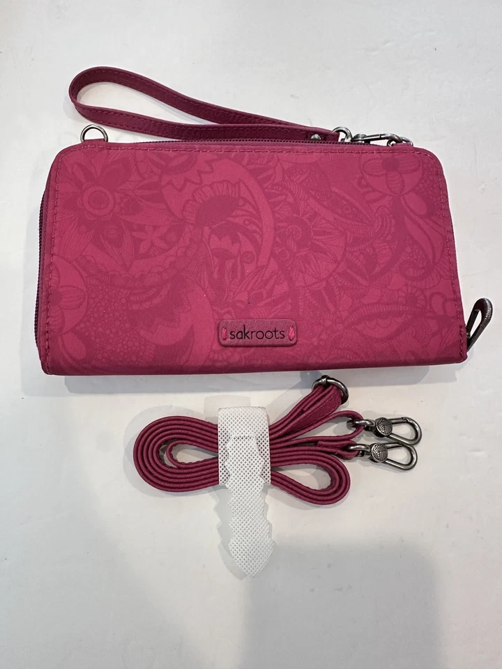Cartera Sakroots Corin Solapa Rosa Paisley Estampado Floral CON CORREA Foto 1 de 4