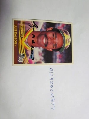1984 Donruss Luis DeLeon Signed Baseball Card - Image 1 of 3