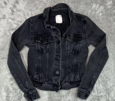 SO Essential Women’s Black Denim Jean Jacket Size Extra Small Flex Y2K Vibe - Image 1 of 4