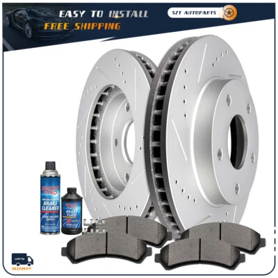 Front Brake Rotors and Ceramic Pads For GMC Sonoma Chevrolet S10 01 - 04 Vented - Image 1 of 4