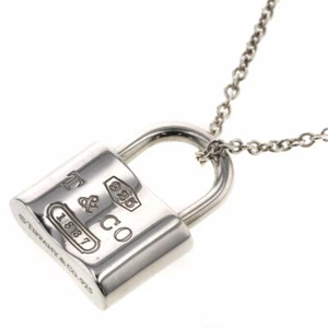 TIFFANY & Co. 1837 Padlock Necklace 925 Sterling Silve Pendant - Picture 1 of 4