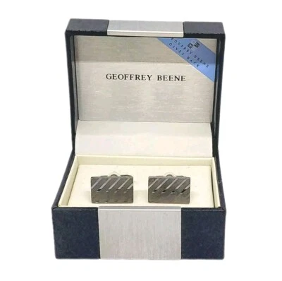 Gift Set Mens Silver Tone Cufflinks Geoffrey Beene  - Image 1 of 4
