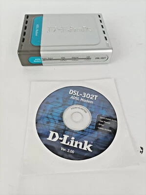 D-Link DSL-302T ADSL Modem USB Ethernet RJ11 RJ45 with Power Supply And Driver - Image 1 of 2