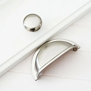 Cup Drawer Pull Handle Dresser Knobs Shell Bin Bowl Kitchen Cabinet Door Pulls - Picture 1 of 9