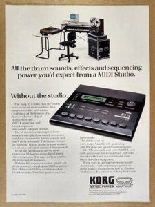 1990 Korg S3 Drum Machine vintage print Ad - Picture 1 of 1