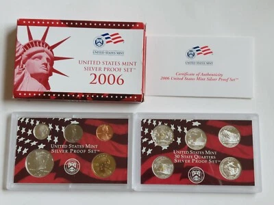 2006 US Mint Silver Proof 11 Coin Set Original Government Packaging OGP - Image 1 of 4