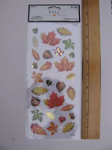 Hobby Lobby FOILED FALL LEAVES STICKERS Flat 29 Pieces NIP - Picture 1 of 1